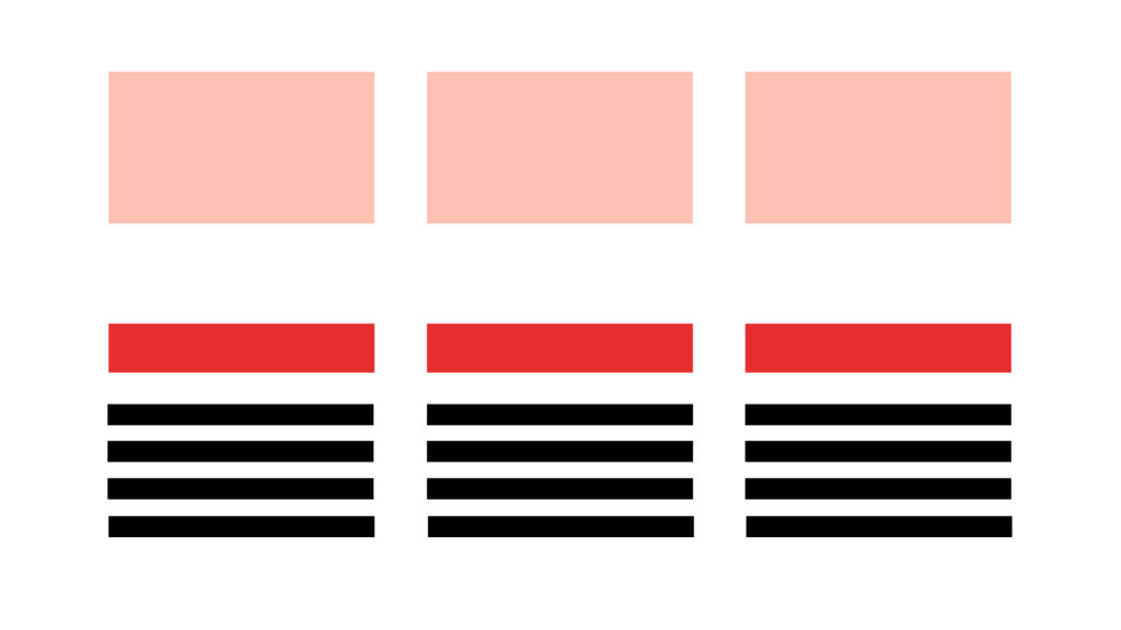 abstrakte Darstellung eines dreispaltigen Blogpage-Grids